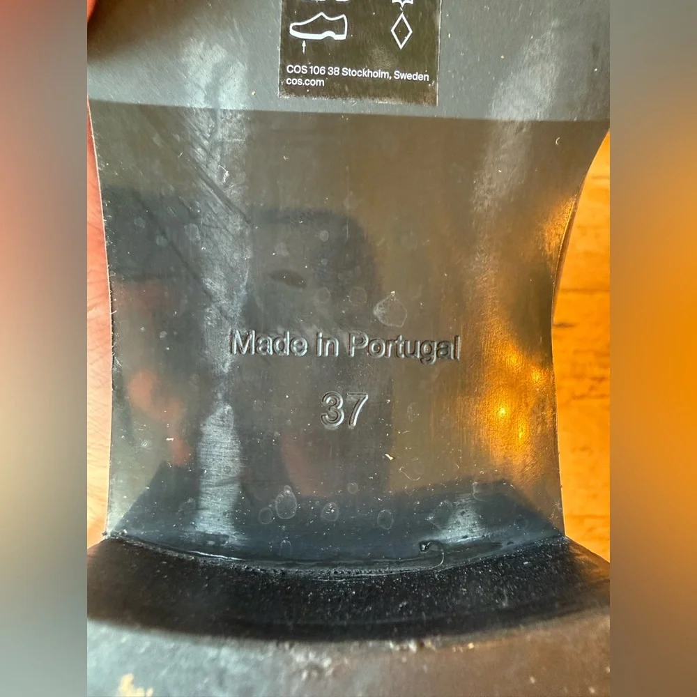 COS Leather Chelsea Boots Ankle Round Almond Toe Minimalist Workwear Block Heel - Picture 8 of 8